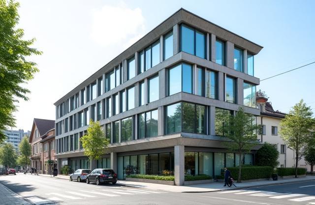 Exterior view of the Helvetia PD office building in Zurich.